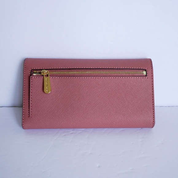 Michael Kors Jet Set LG Trifold Wallet Pink Rose - Picture 3 of 8